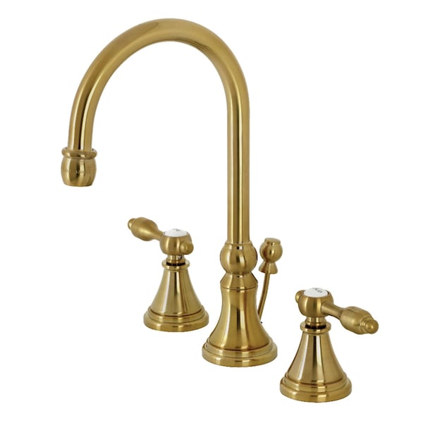 KS2987TAL Tudor Widespread Bathroom Faucet W/Brass Pop-Up, Brass